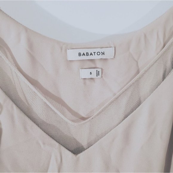 ARITZIA BABATON Light Taupe "Galen" Mesh Lining Camisole Tank Top- S - Picture 12 of 13